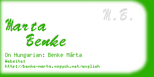 marta benke business card