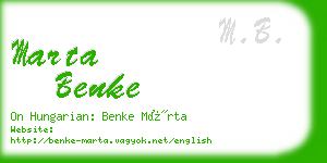marta benke business card